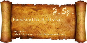 Herskovits Szilvia névjegykártya